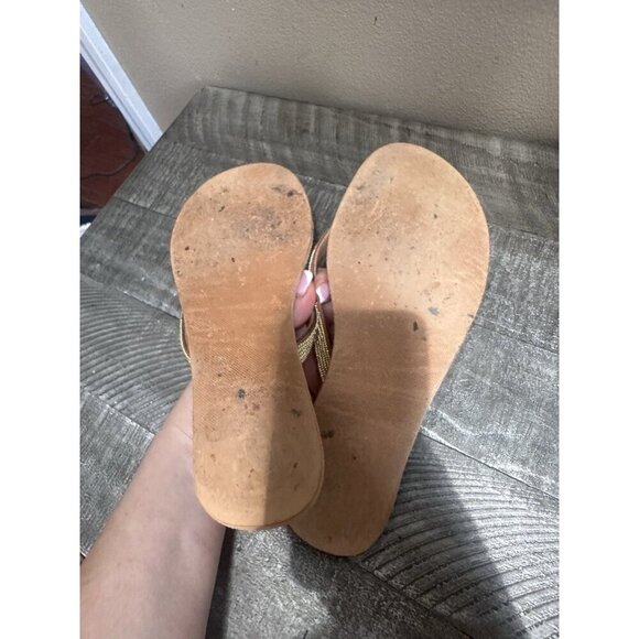 laidback london Seri SSG Leather Sandals BROWN  And Gold EU 38 US 7 -7.5 - Picture 4 of 4